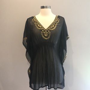 Harlow Zee black sheer beach cover up